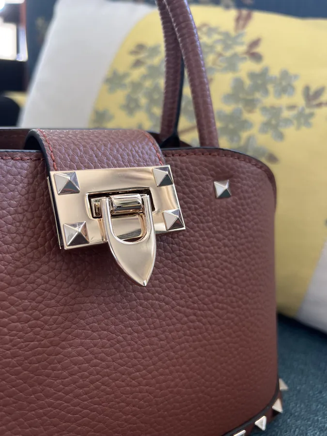 GARAVANI Rockstud Grained Calfskin Handbag
