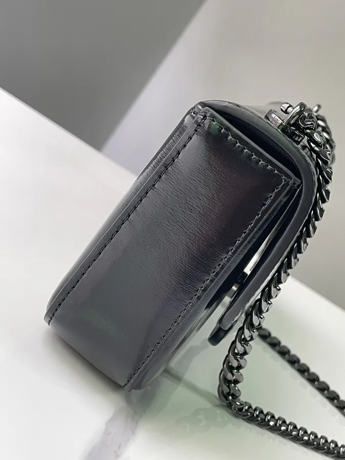 Triomphe Shiny Calfskin Chain Shoulder Bag