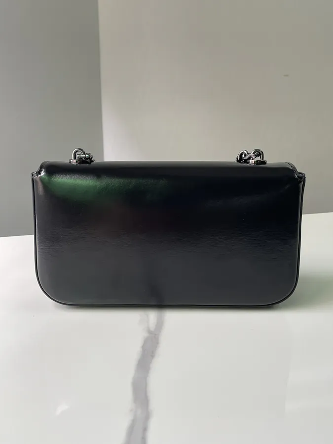 Triomphe Shiny Calfskin Chain Shoulder Bag