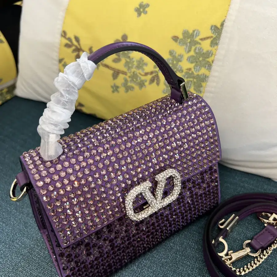 VSLING Mini Alligator Print Calfskin Handbag with Adjustable Strap
