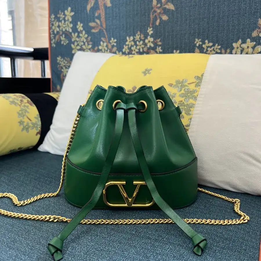 VLOGO SIGNATURE Mini Sheepskin Bucket Bag