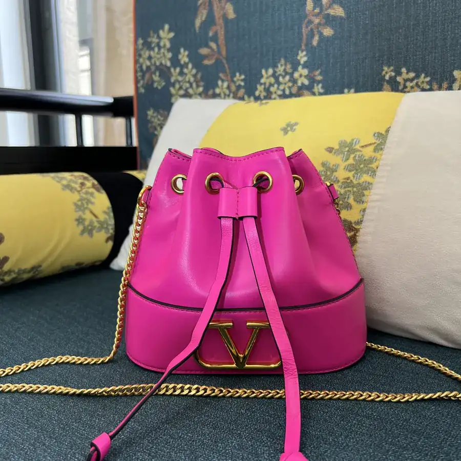 VLOGO Signature Mini Sheepskin Bucket Bag