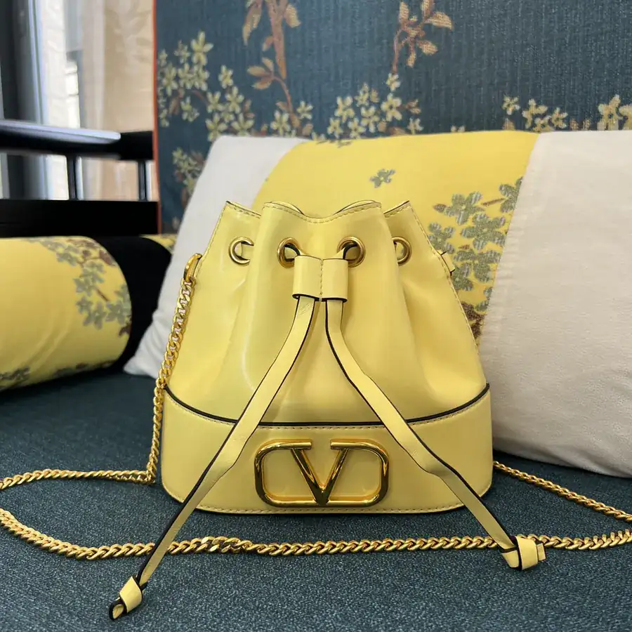 VLOGO Signature Mini Sheepskin Bucket Bag