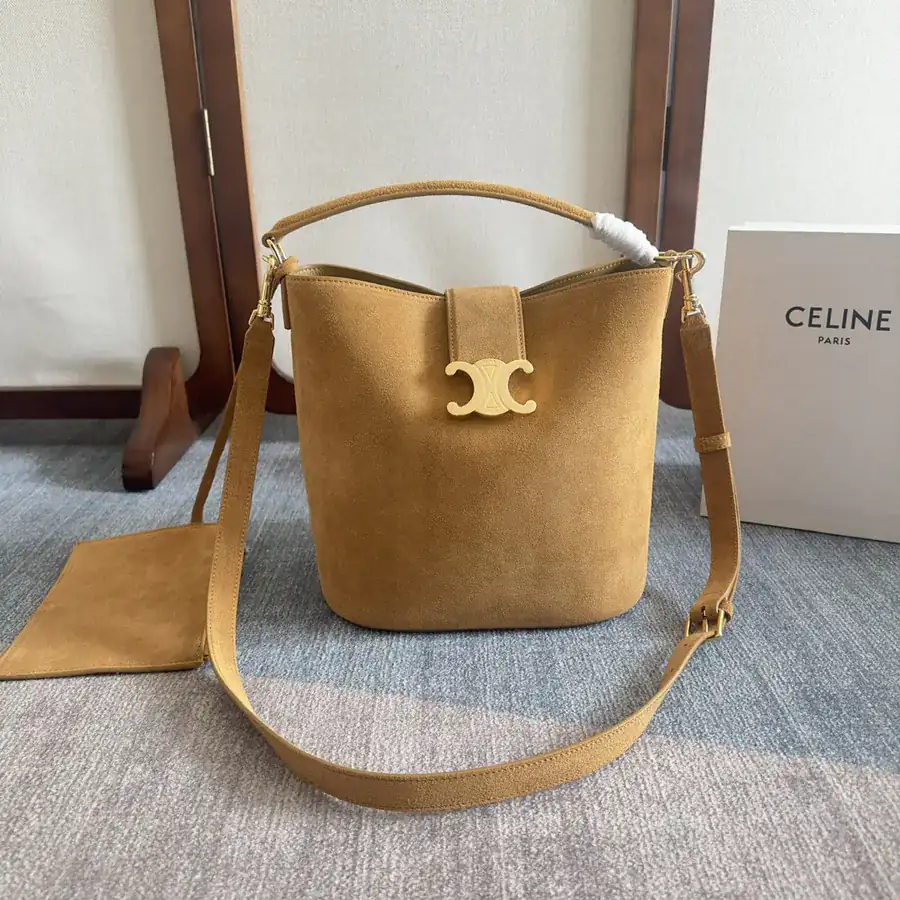 CE New Bucket Bag in Grained Calfskin Brown