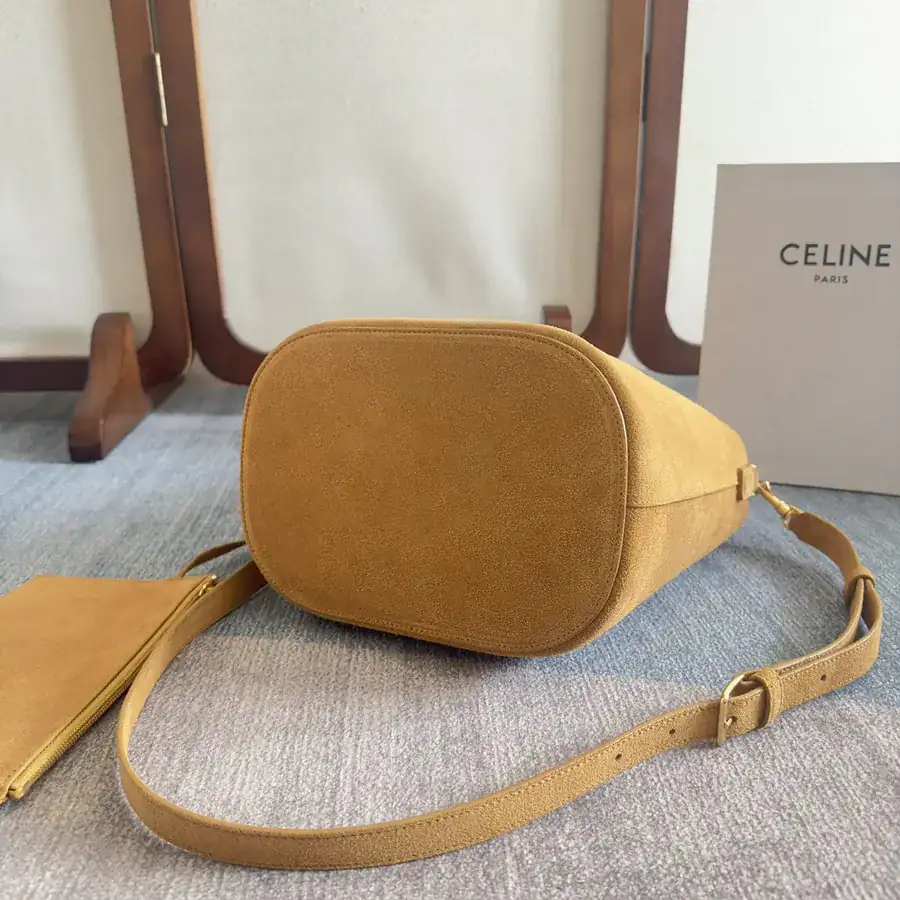 CE New Bucket Bag in Grained Calfskin Brown