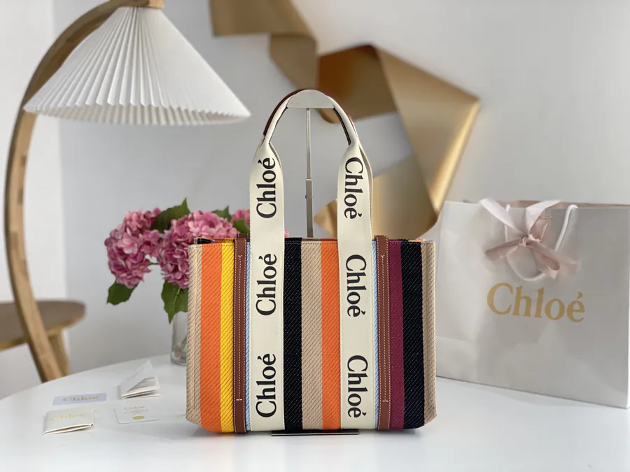 Chloe Rainbow Woody Tote Mid Size