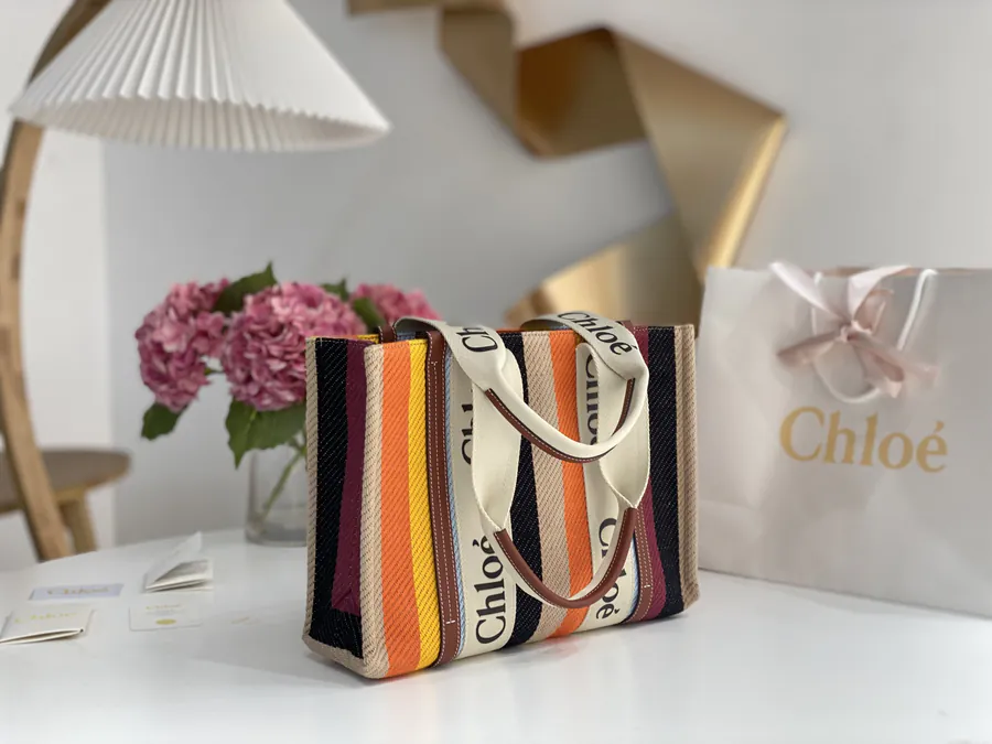 Chloe Rainbow Woody Tote Mid Size