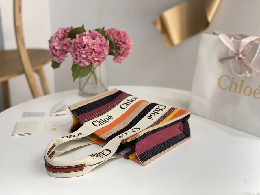 Chloe Rainbow Woody Tote Mid Size