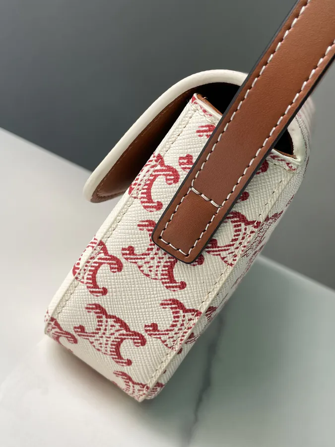 TRIOMPHE Logo Print Leather Shoulder Bag