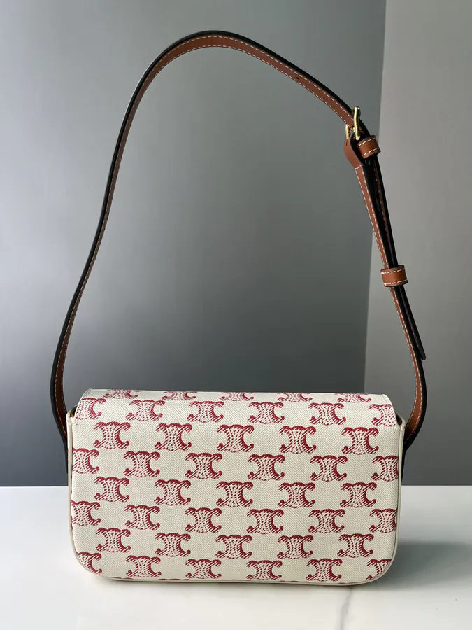 TRIOMPHE Logo Print Leather Shoulder Bag