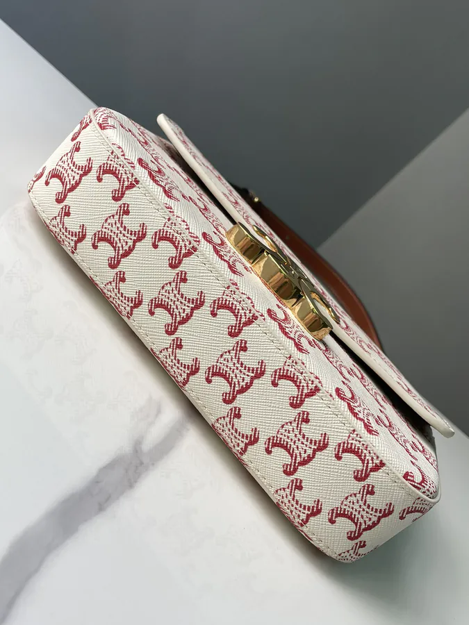 TRIOMPHE Logo Print Leather Shoulder Bag