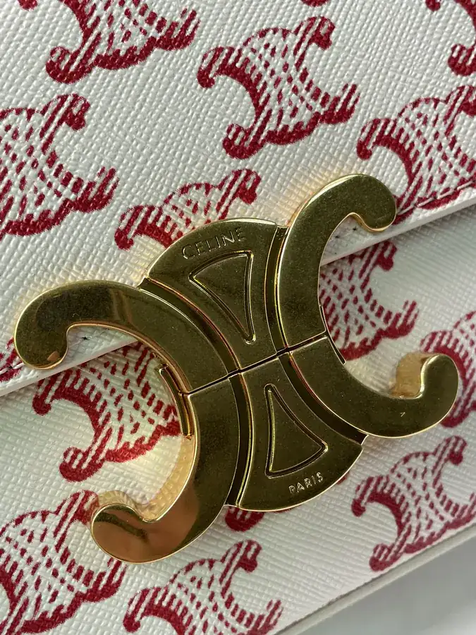 TRIOMPHE Logo Print Leather Shoulder Bag