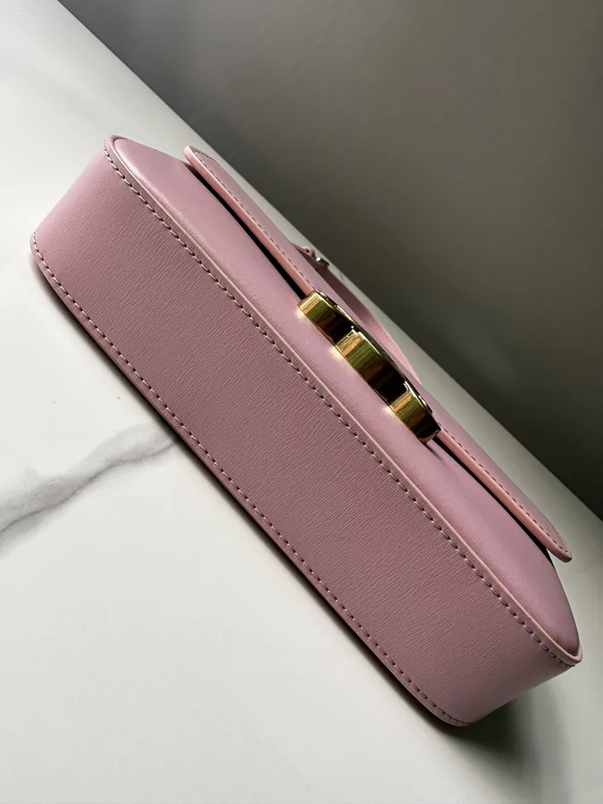 Triomphe Glossy Leather Shoulder Bag