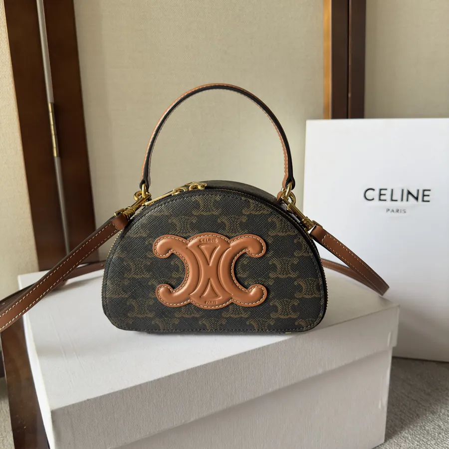 CELIN E23s Mini Half Moon Bag with Logo Print