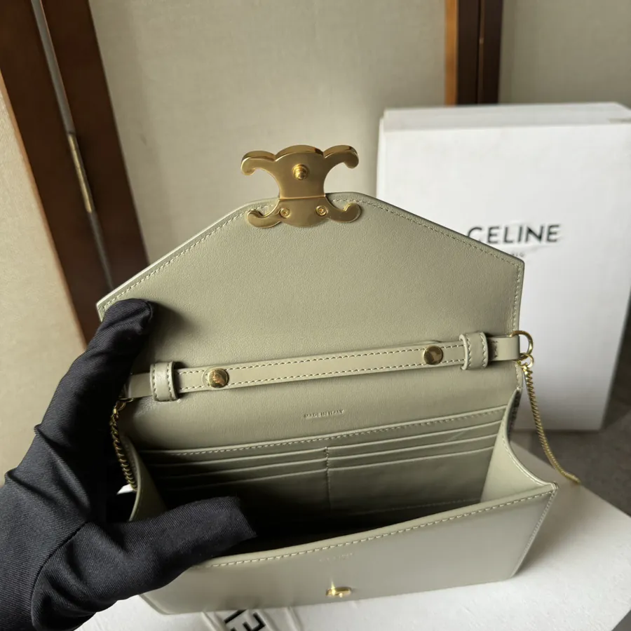 CELIN* CUIR TRIOMPHE Logo Embossed Leather WOC