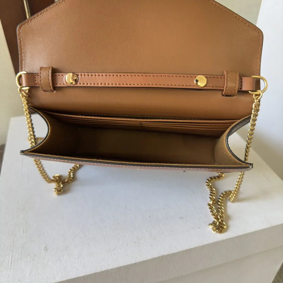 CELIN* Cuir Triomphe Envelope Bag with Chain Design