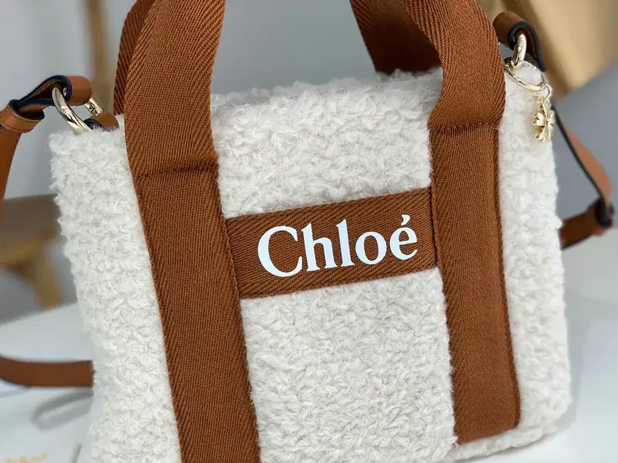 Chloe Woody Faux Fur Tote Bag
