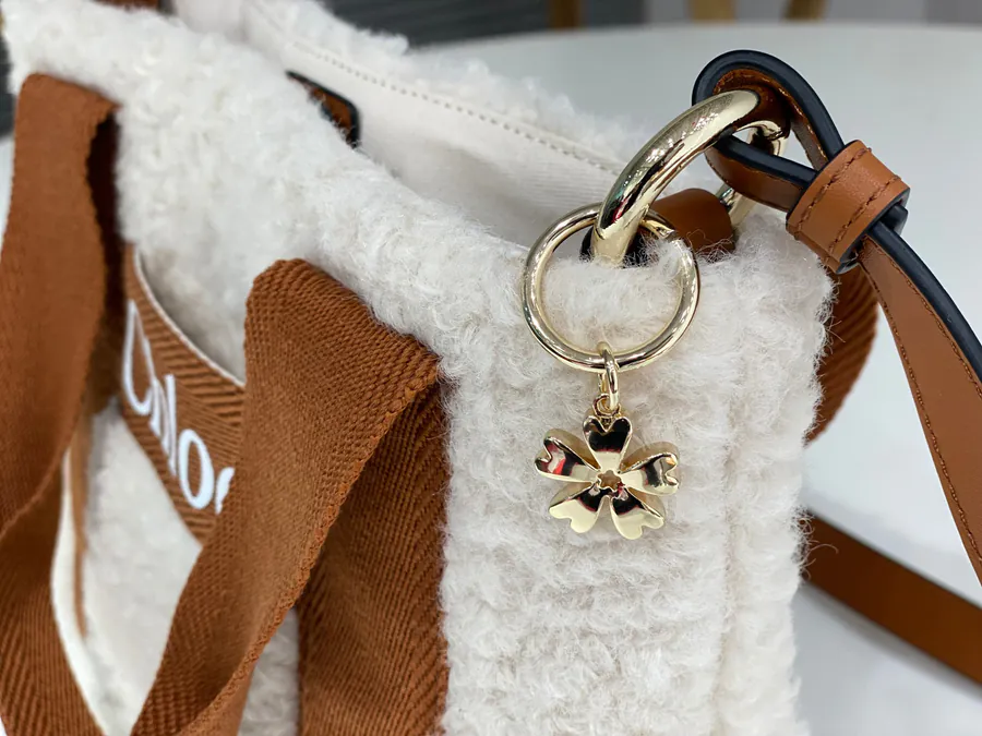 Chloe Woody Faux Fur Tote Bag