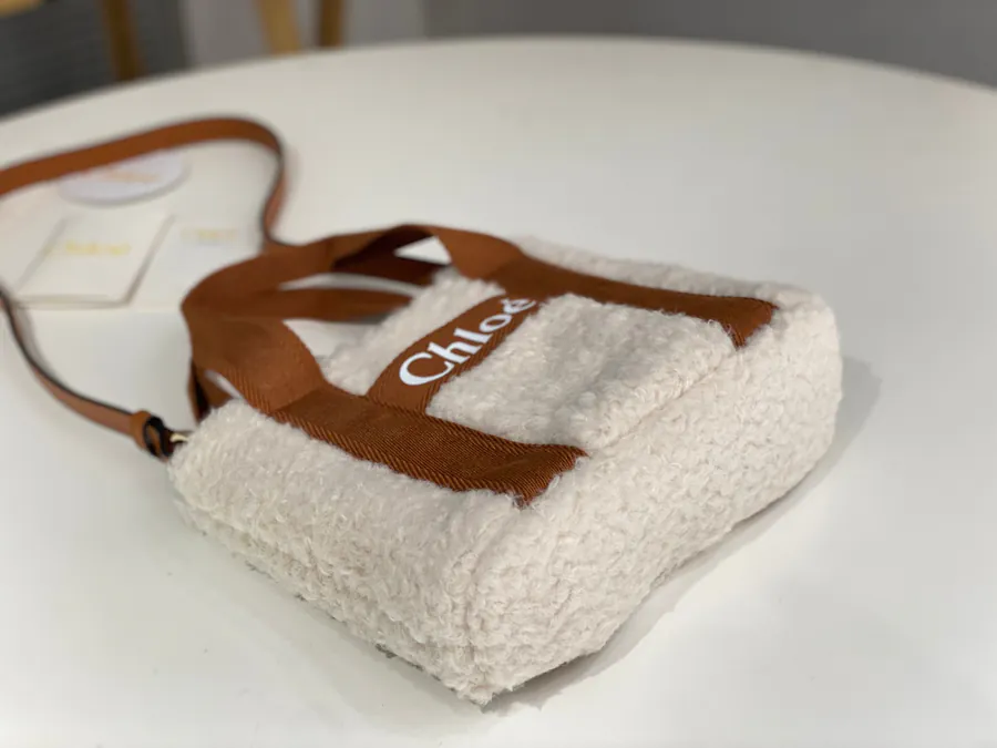 Chloe Woody Faux Fur Tote Bag