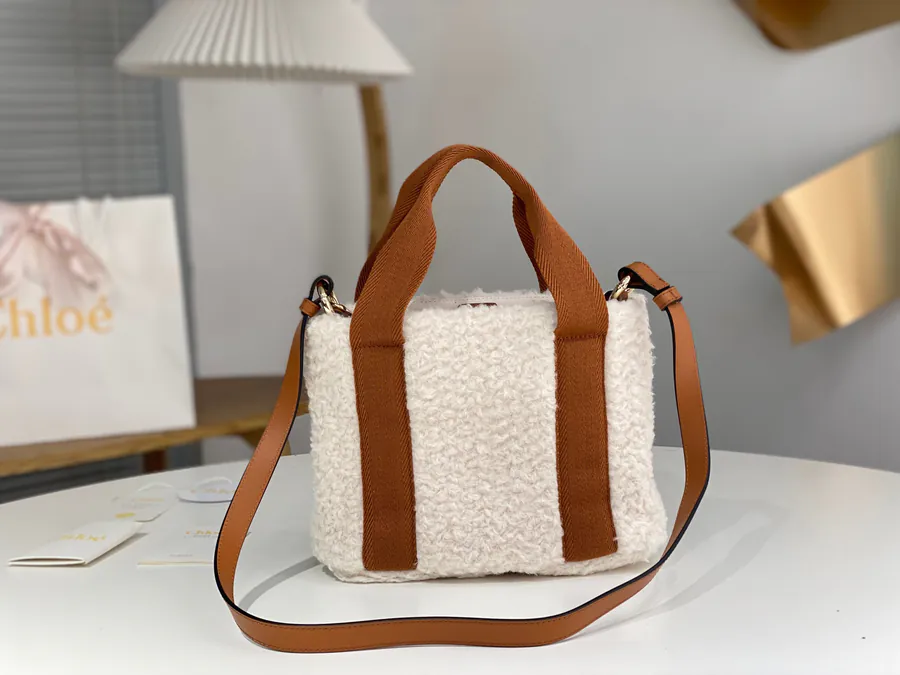 Chloe Woody Faux Fur Tote Bag