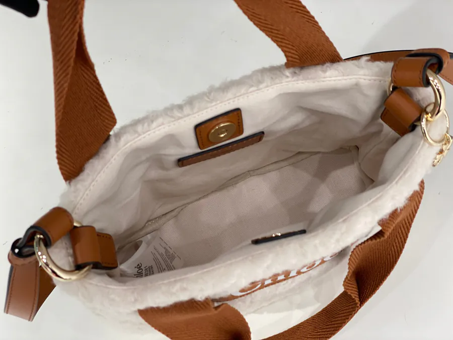Chloe Woody Faux Fur Tote Bag
