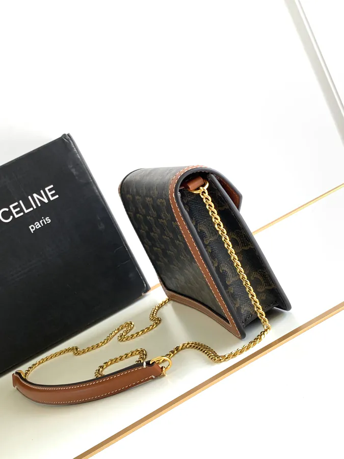 CELIN* Cuir Triomphe Logo Print Wallet