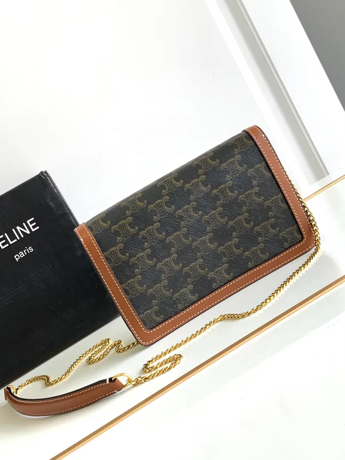 CELIN* Cuir Triomphe Logo Print Wallet