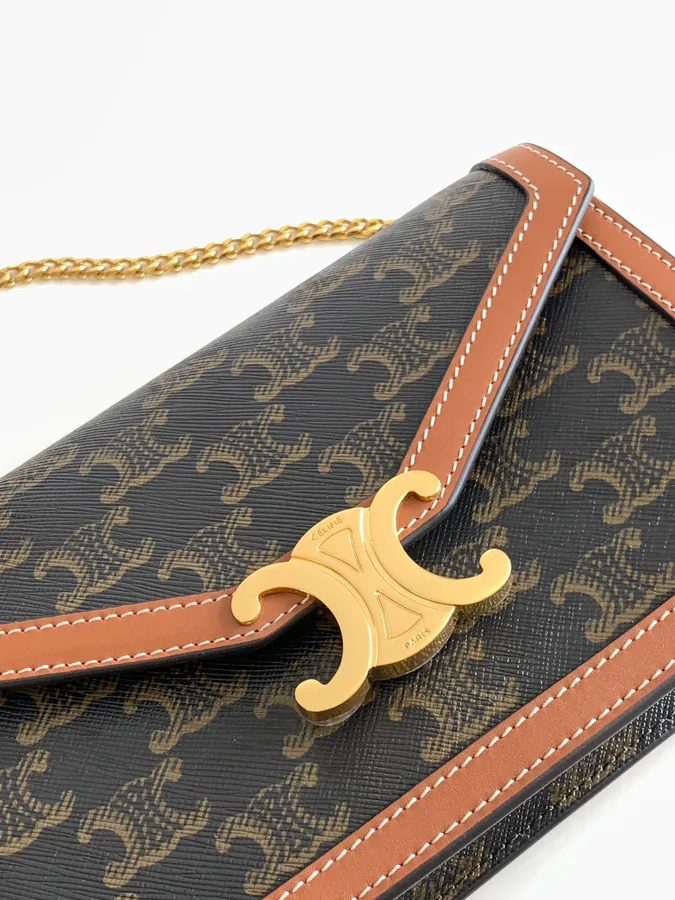 CELIN* Cuir Triomphe Logo Print Wallet