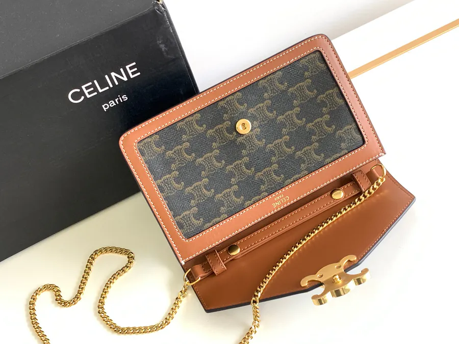 CELIN* Cuir Triomphe Logo Print Wallet
