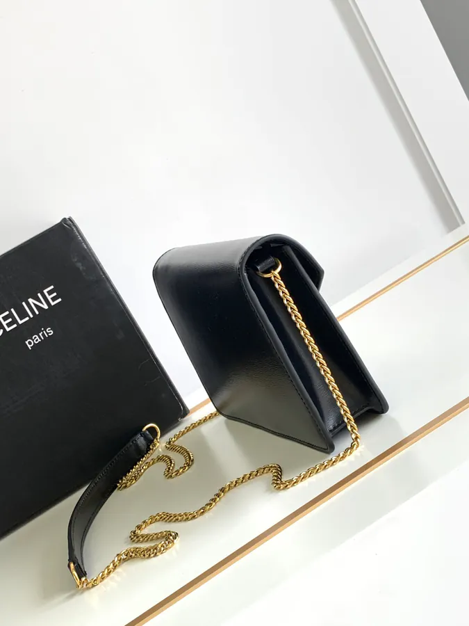 CELIN* TRIOMPHE Chain Leather Wallet