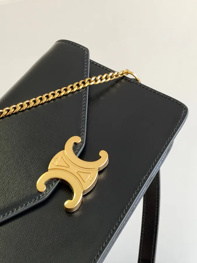CELIN* TRIOMPHE Chain Leather Wallet