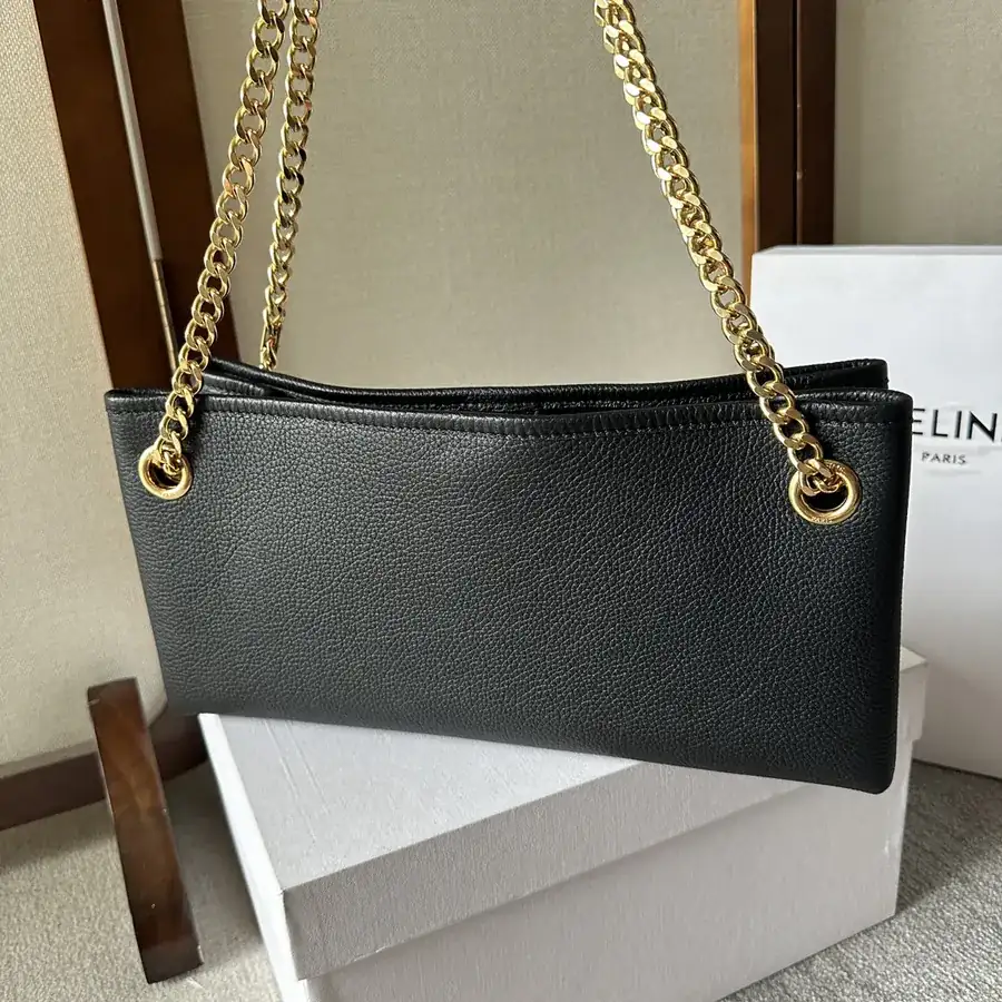 CELIN E23 Newspaper Triomphe Soft Leather Chain Bag