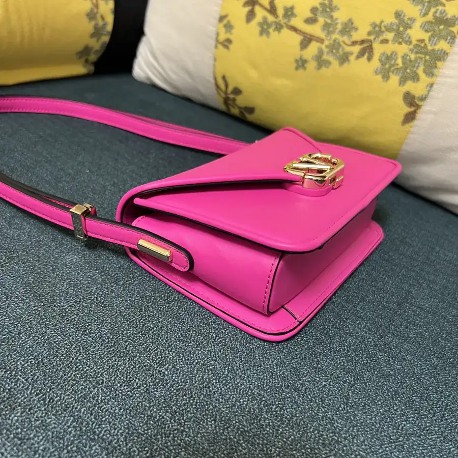 GARAVANI Letter Small Calfskin Handbag with V Logo Signature Button