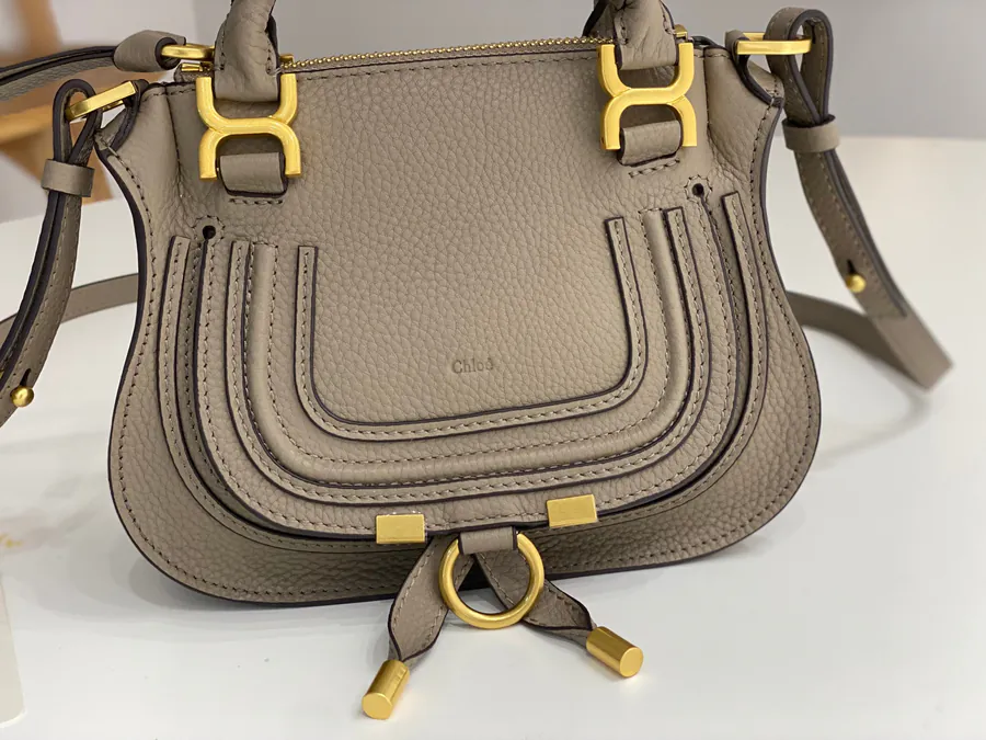 Chloe x Marcie Mini Gray and White Bag