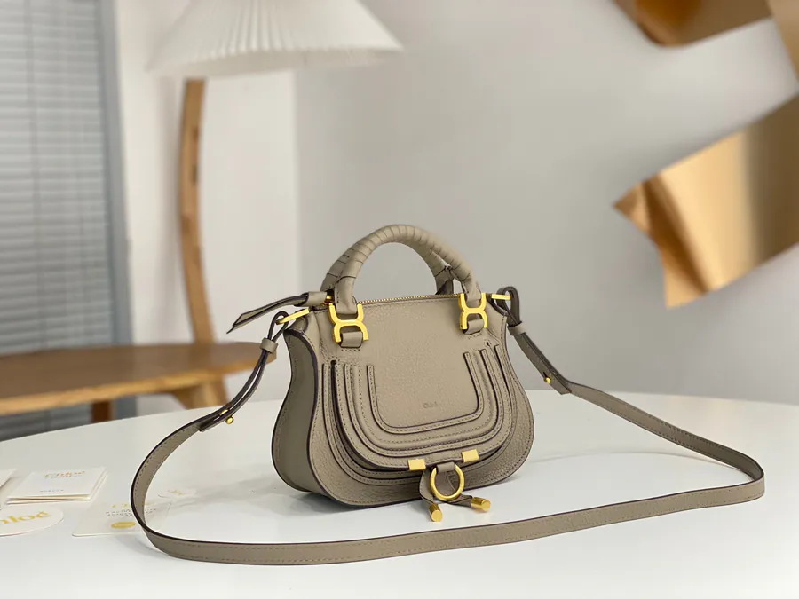 Chloe x Marcie Mini Gray and White Bag