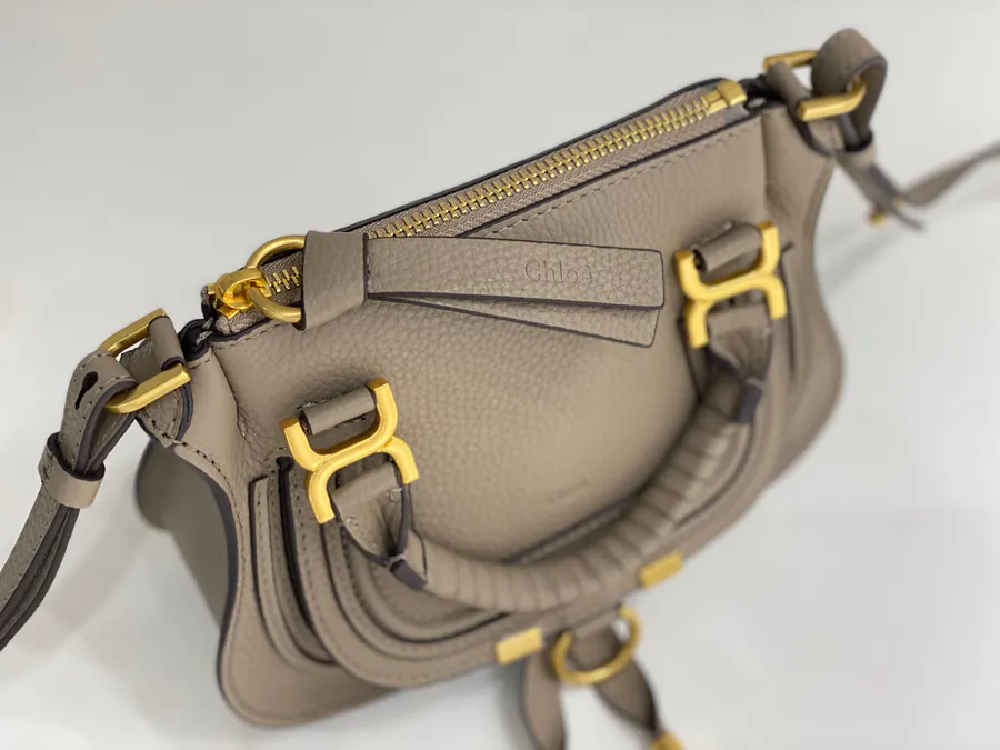 Chloe x Marcie Mini Gray and White Bag