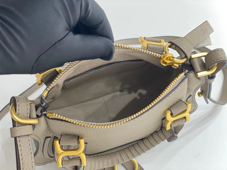 Chloe x Marcie Mini Gray and White Bag