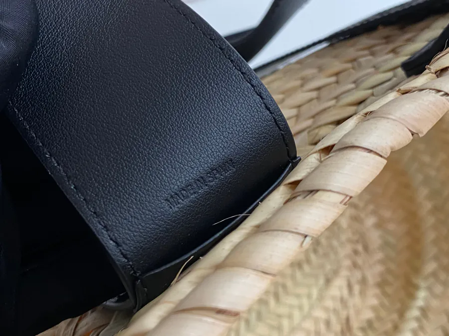 Chloe New Straw Basket Bag with Grained Calfskin