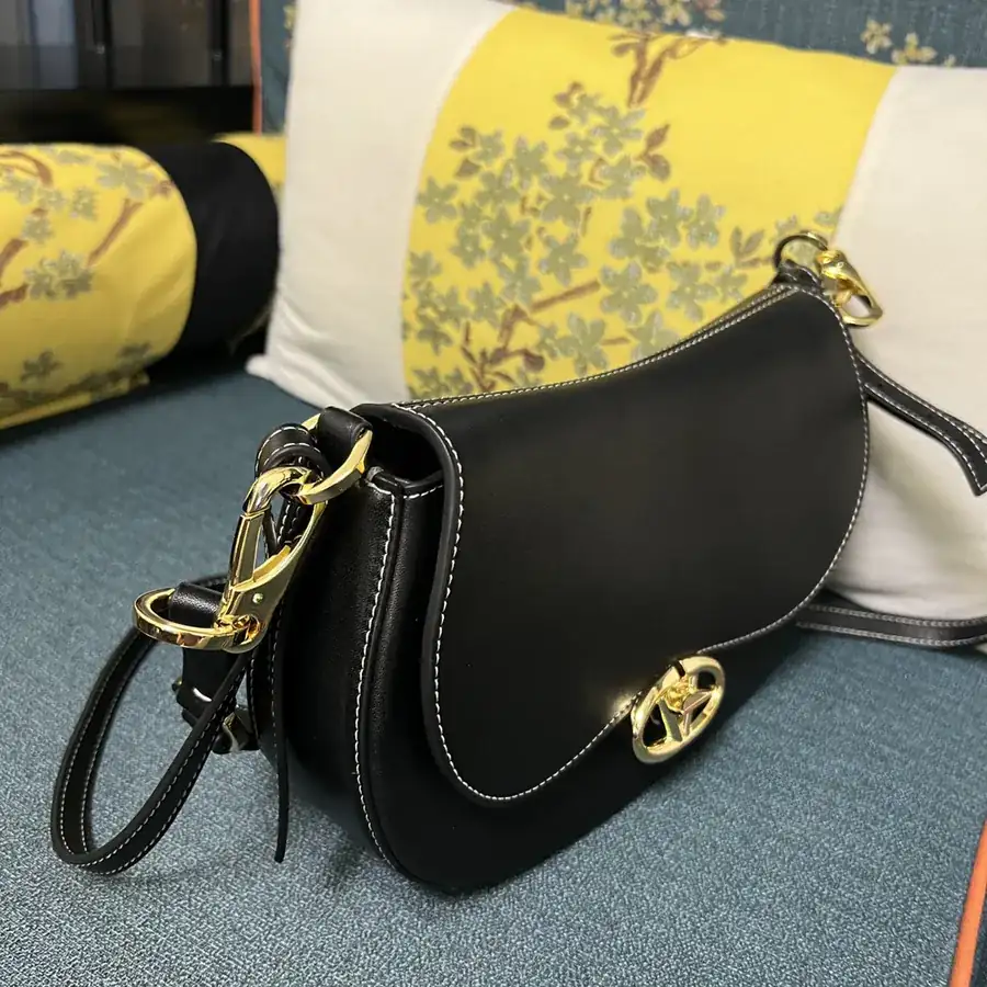 GARAVANI OHVAL Small Calfskin Tote with Rotating V Logo Signature Closure