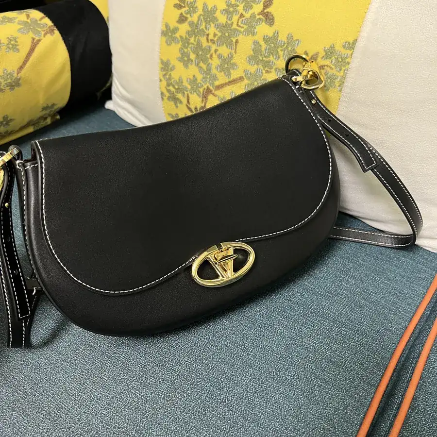 GARAVANI OHVAL Small Calfskin Tote with Rotating V Logo Signature Closure