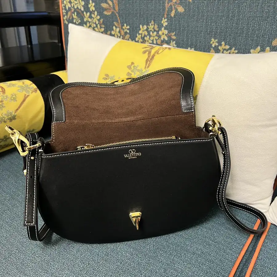 GARAVANI OHVAL Small Calfskin Tote with Rotating V Logo Signature Closure