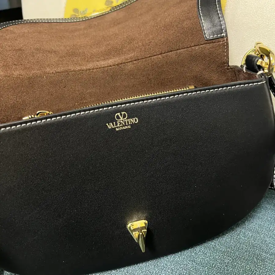 GARAVANI OHVAL Small Calfskin Tote with Rotating V Logo Signature Closure