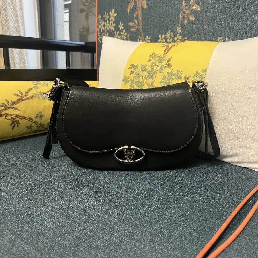 GARAVANI OHVAL Small Calfskin Bag with Rotating VLOGO Signature Clasp