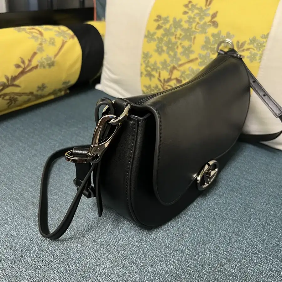 GARAVANI OHVAL Small Calfskin Bag with Rotating VLOGO Signature Clasp