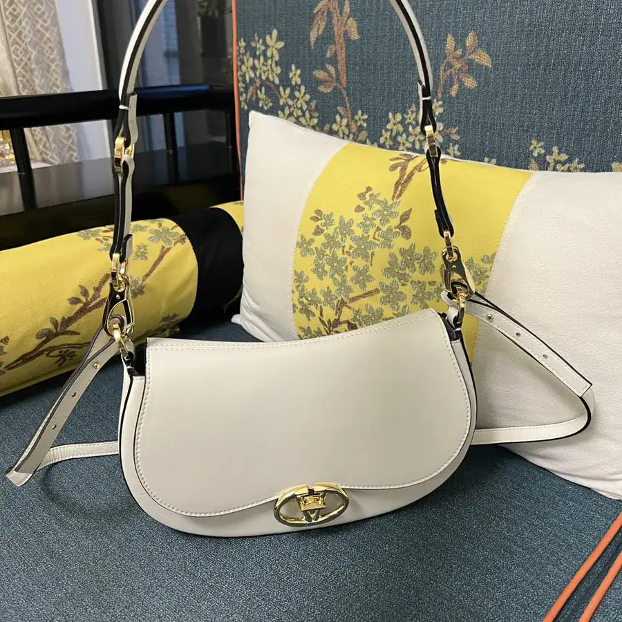GARAVANI OHVAL Small Calfskin Bag with Rotating VLOGO Signature Clasp