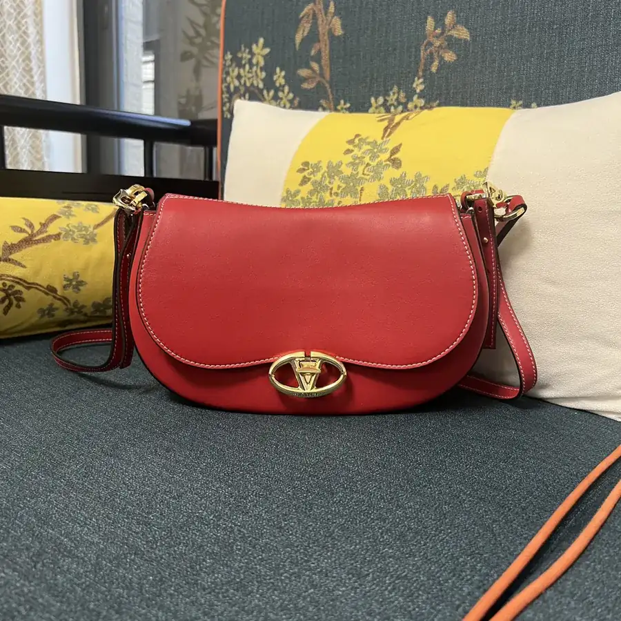 GARAVANI OHVAL Small Calfskin Tote with Rotating VLOGO Signature Closure