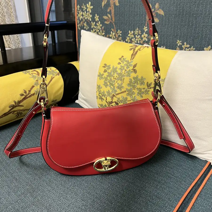 GARAVANI OHVAL Small Calfskin Tote with Rotating VLOGO Signature Closure