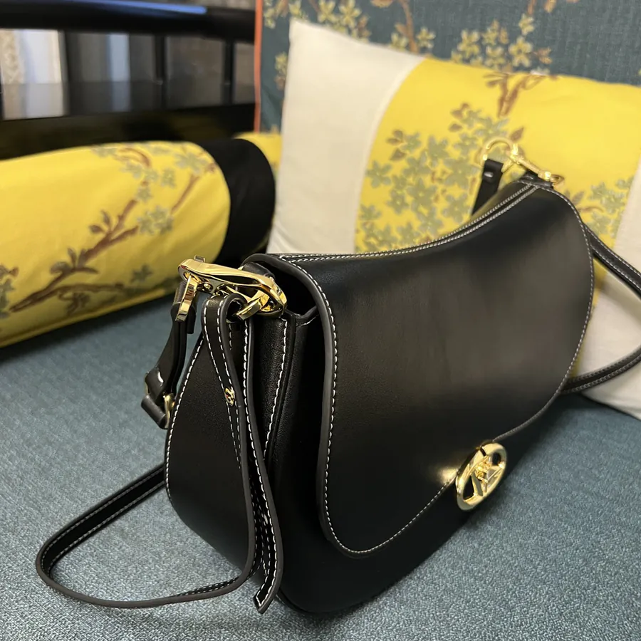 GARAVANI OHVAL Large Calfskin Handbag with VLOGO Signature Rotating Clasp