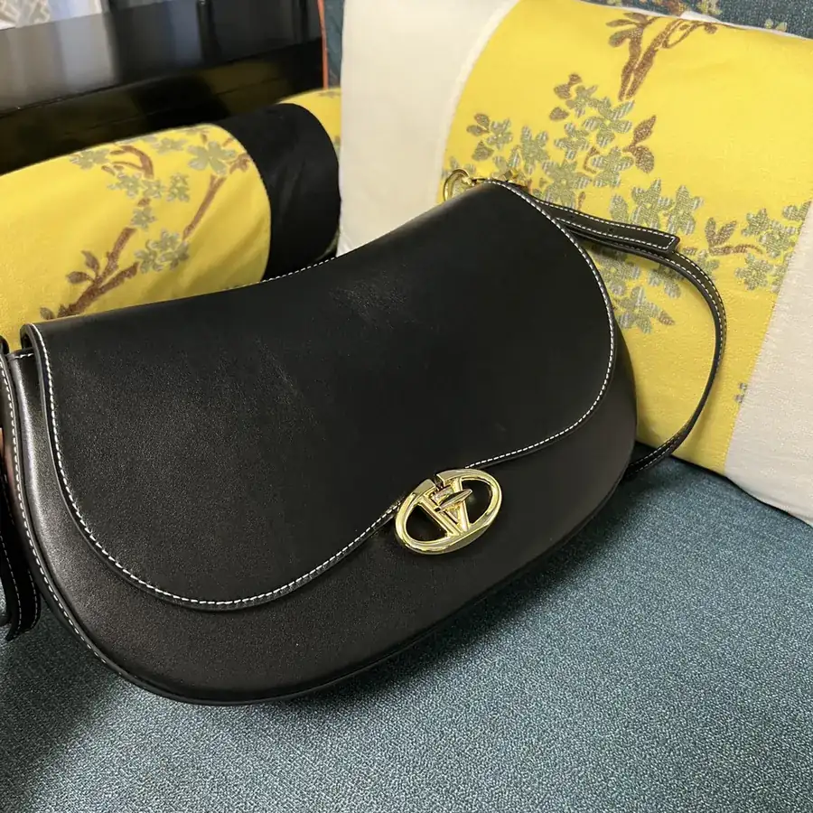 GARAVANI OHVAL Large Calfskin Handbag with VLOGO Signature Rotating Clasp