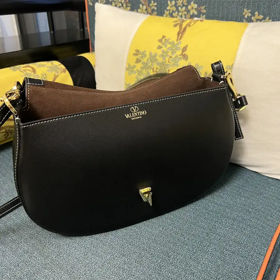 GARAVANI OHVAL Large Calfskin Handbag with VLOGO Signature Rotating Clasp